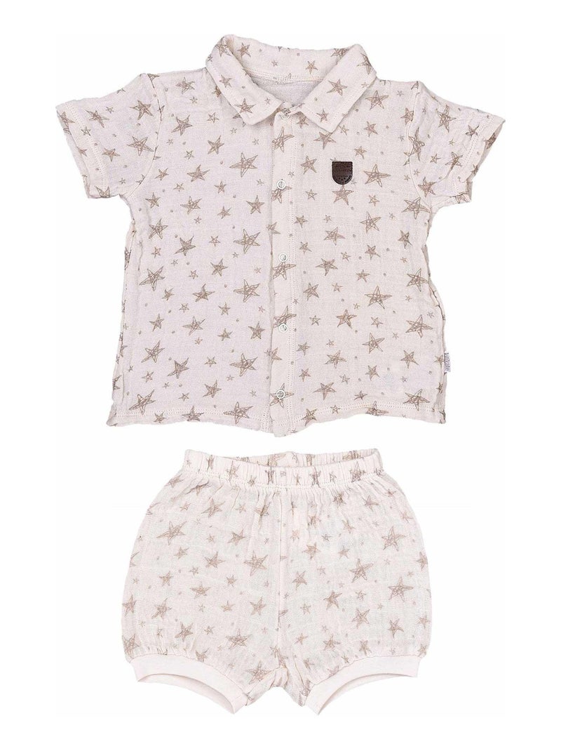 Conjunto de camiseta y pantalón corto de algodón orgánico | Kitikate Multicolor - Kiabi