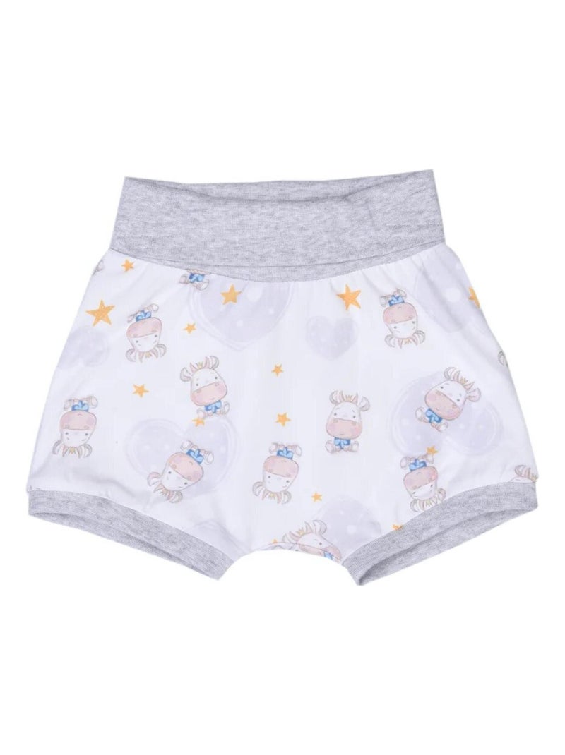 Conjunto de camiseta y pantalón corto de bebé en algodón orgánico con estampado de vaca | Kitikate Crudo - Kiabi