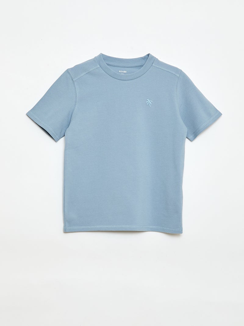 Conjunto de camiseta y pantalón corto de piqué de algodón Azul - Kiabi