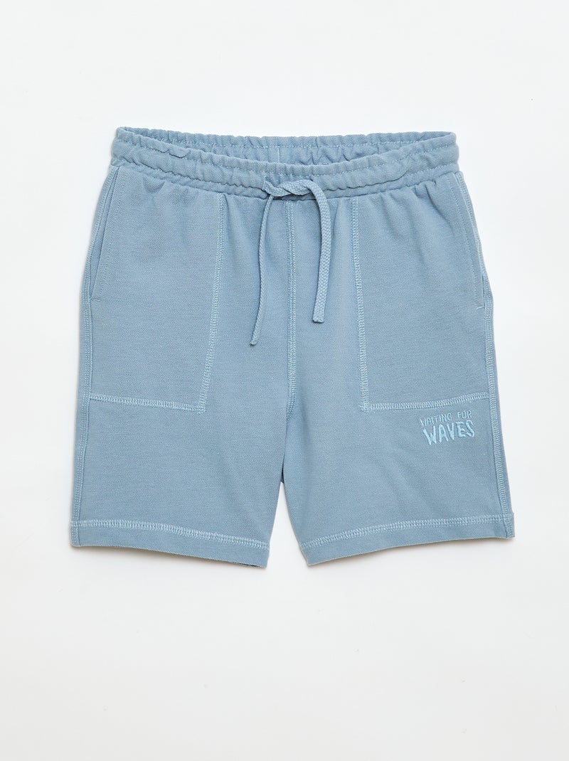 Conjunto de camiseta y pantalón corto de piqué de algodón Azul - Kiabi