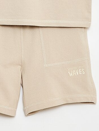 Conjunto de camiseta y pantalón corto de piqué de algodón