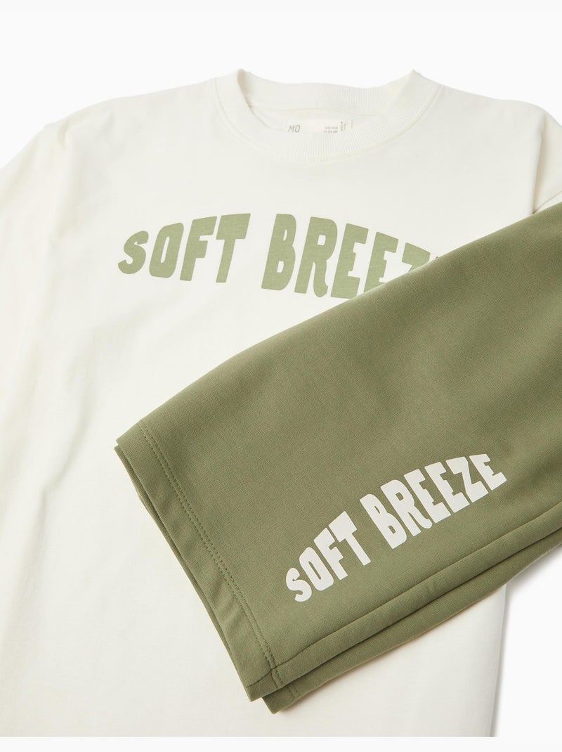 Conjunto de camiseta y pantalón corto, MO Fashion Verde - Kiabi