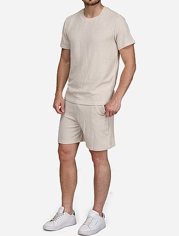 Conjunto de camiseta y pantalones cortos lisos y estampados - Frilivin