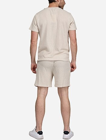 Conjunto de camiseta y pantalones cortos lisos y estampados - Frilivin