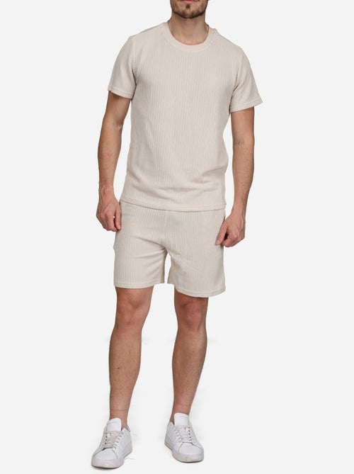 Conjunto de camiseta y pantalones cortos lisos y estampados - Frilivin - Kiabi