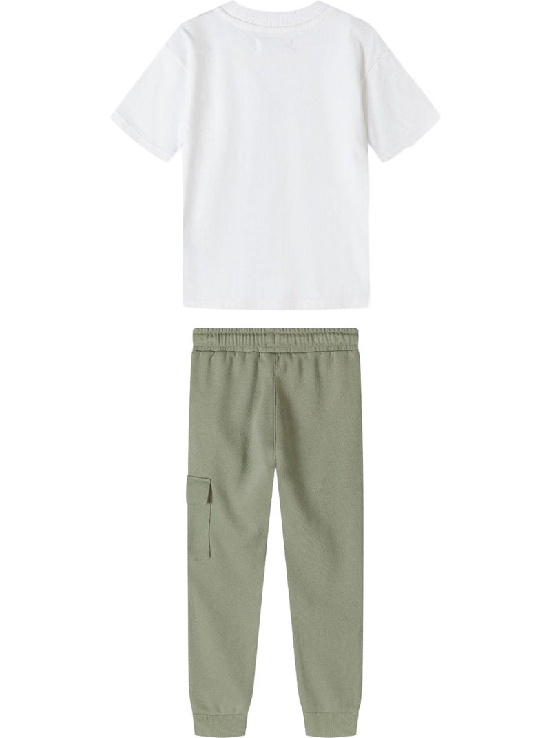 Conjunto de camiseta y pantalones de jogging de manga corta niños - minoti Verde botella - Kiabi