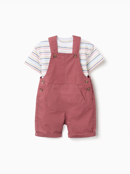 Conjunto de camiseta y peto de algodón - Kiabi