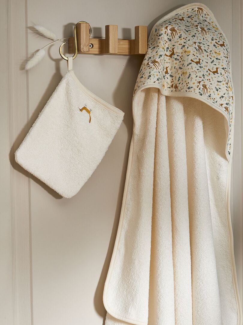 Conjunto de capa de baño + manopla BLANCO - Kiabi