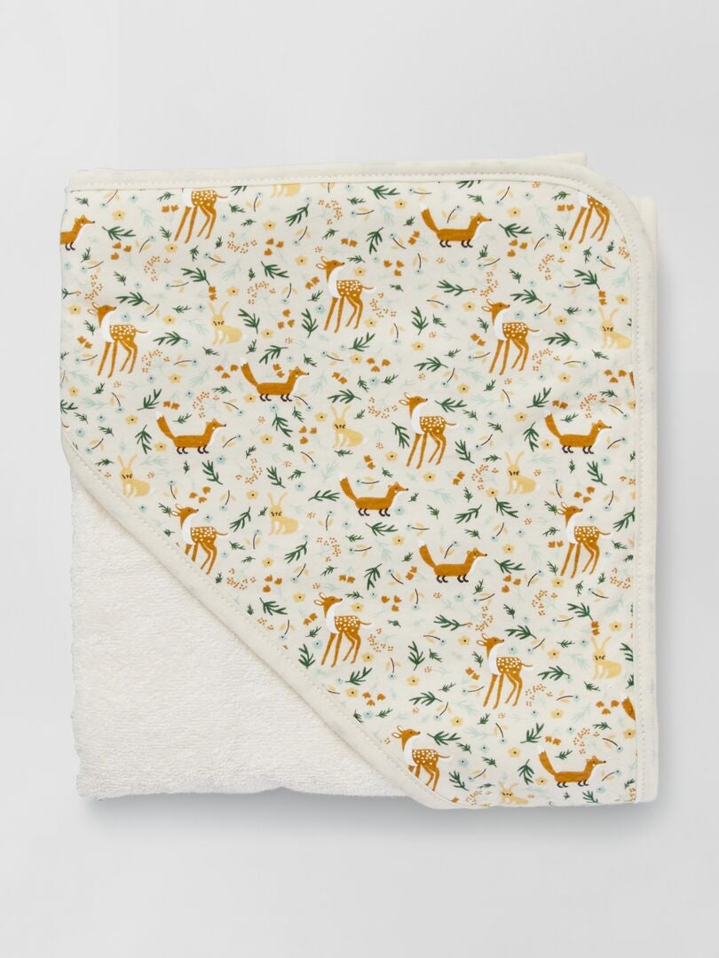 Conjunto de capa de baño + manopla BLANCO - Kiabi