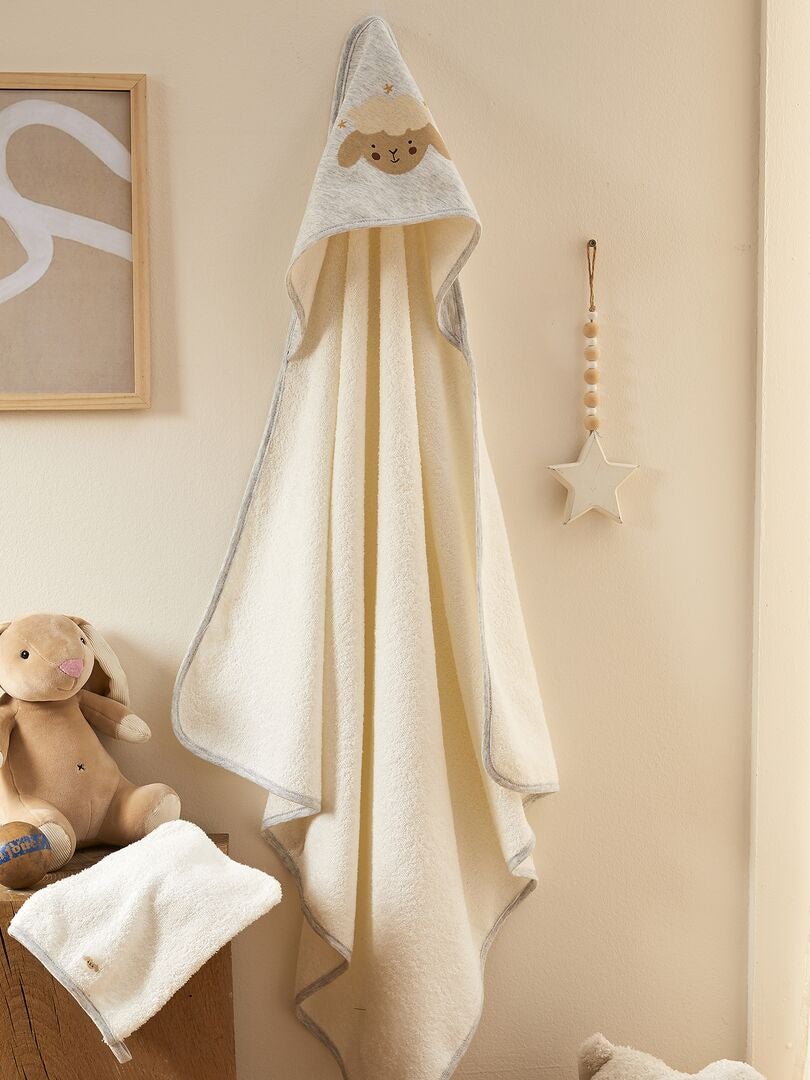 Conjunto de capa de baño + manopla carnero - Kiabi