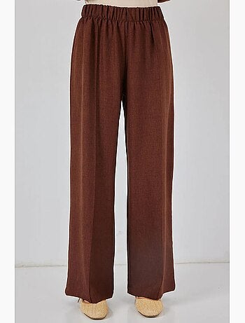 Conjunto de cárdigan con cuello de pico y pantalón de pierna ancha bdart