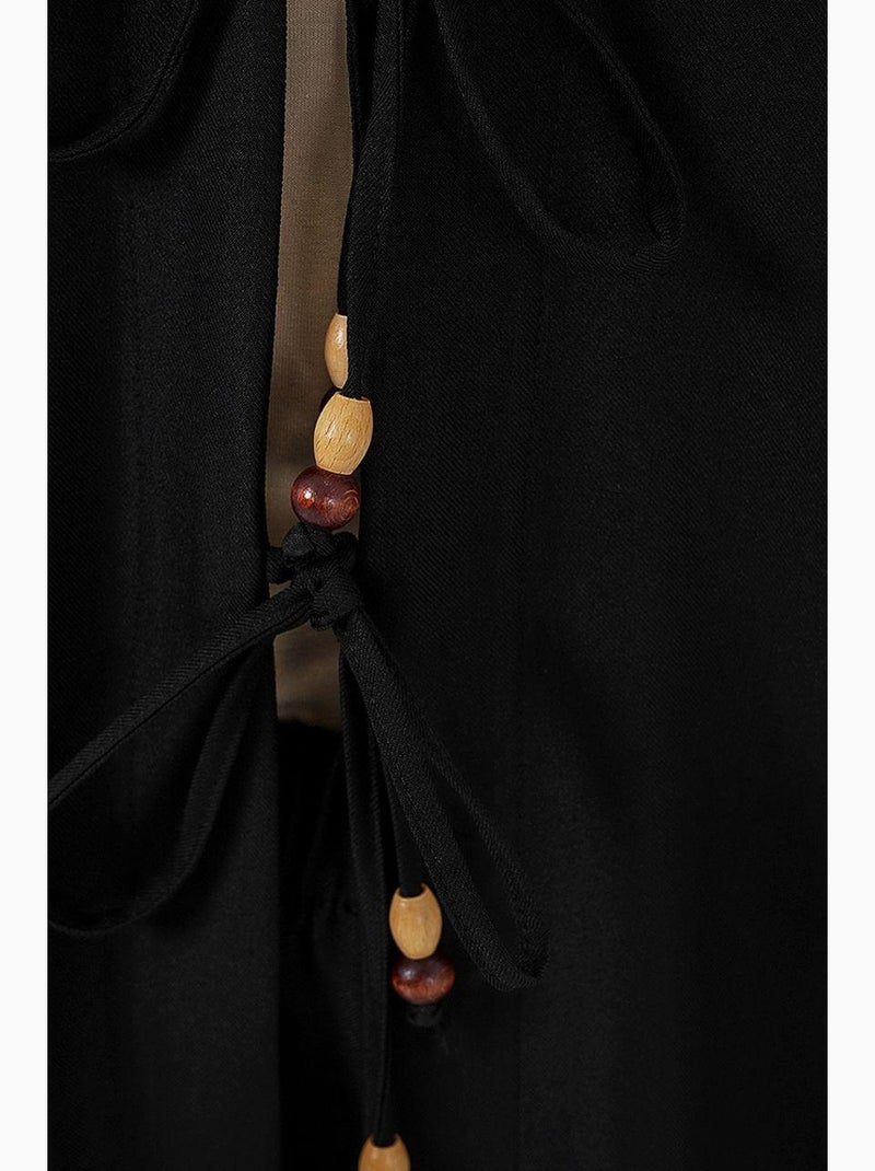 Conjunto de cárdigan con cuello de pico y pantalón de pierna ancha bdart Negro - Kiabi
