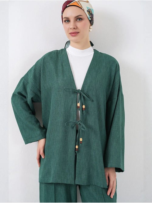 Conjunto de cárdigan con cuello de pico y pantalón de pierna ancha bdart - Kiabi Conjunto de cárdigan con cuello de pico y pantalón de pierna ancha bdart - Kiabi