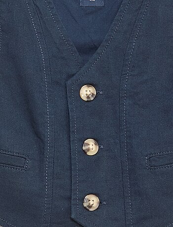 Conjunto de ceremonia de 4 piezas en algodón y lino