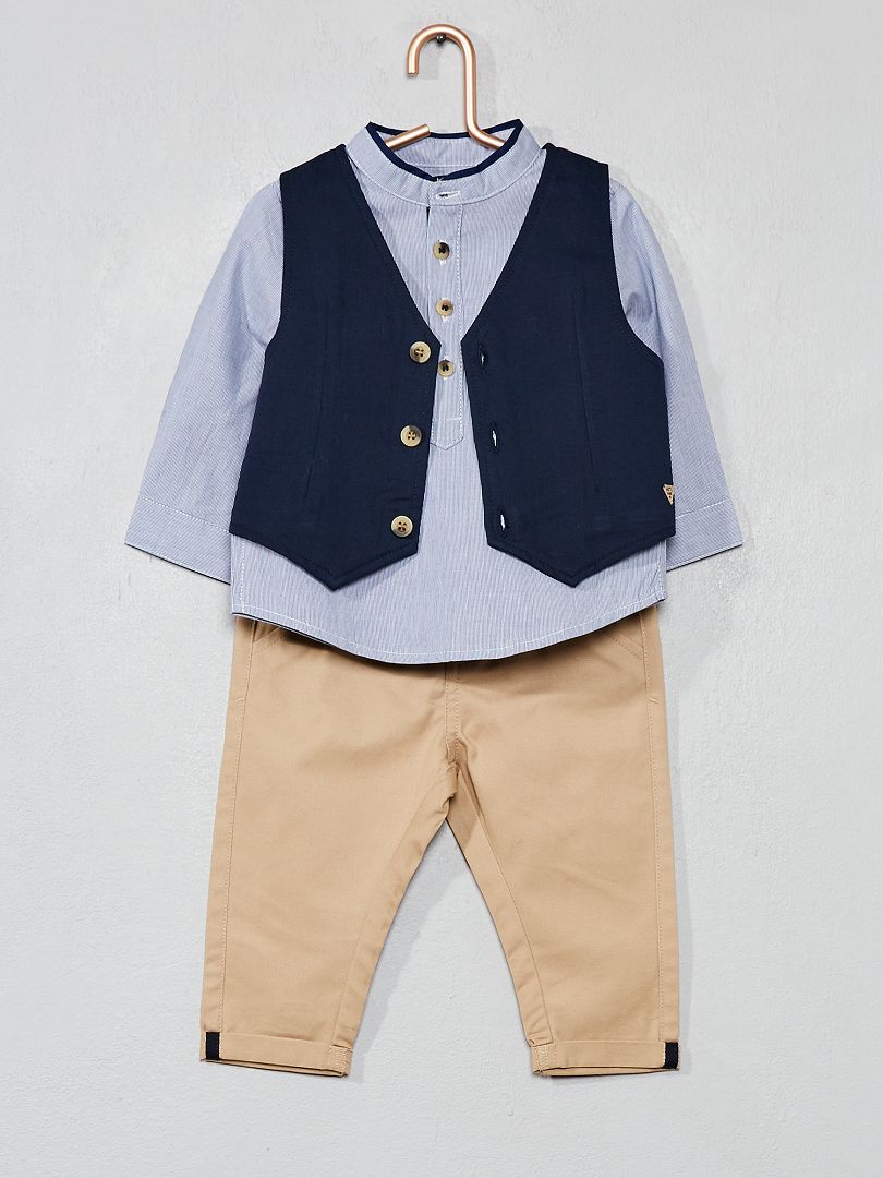 Conjunto de chaleco + camisa + pantalón BLANCO - Kiabi