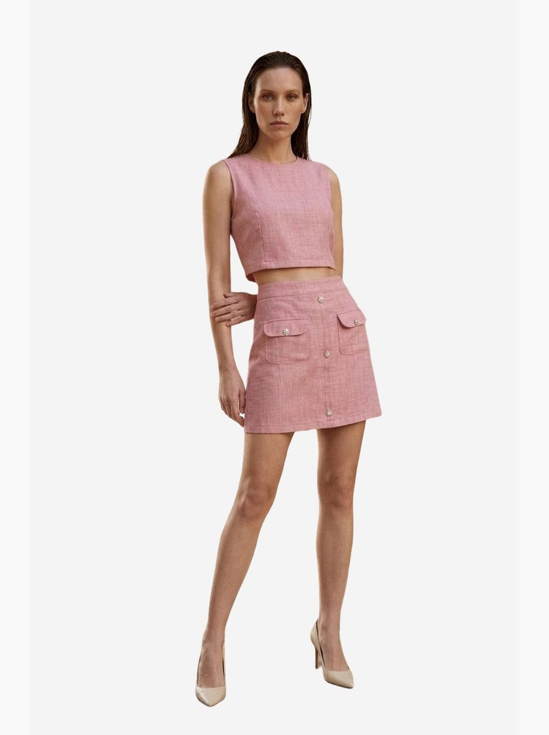 Conjunto de chaleco de algodón y minifalda my fashion Rosa viejo - Kiabi