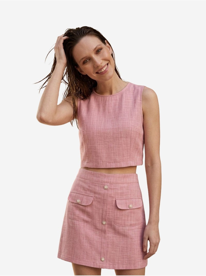 Conjunto de chaleco de algodón y minifalda my fashion Rosa viejo - Kiabi