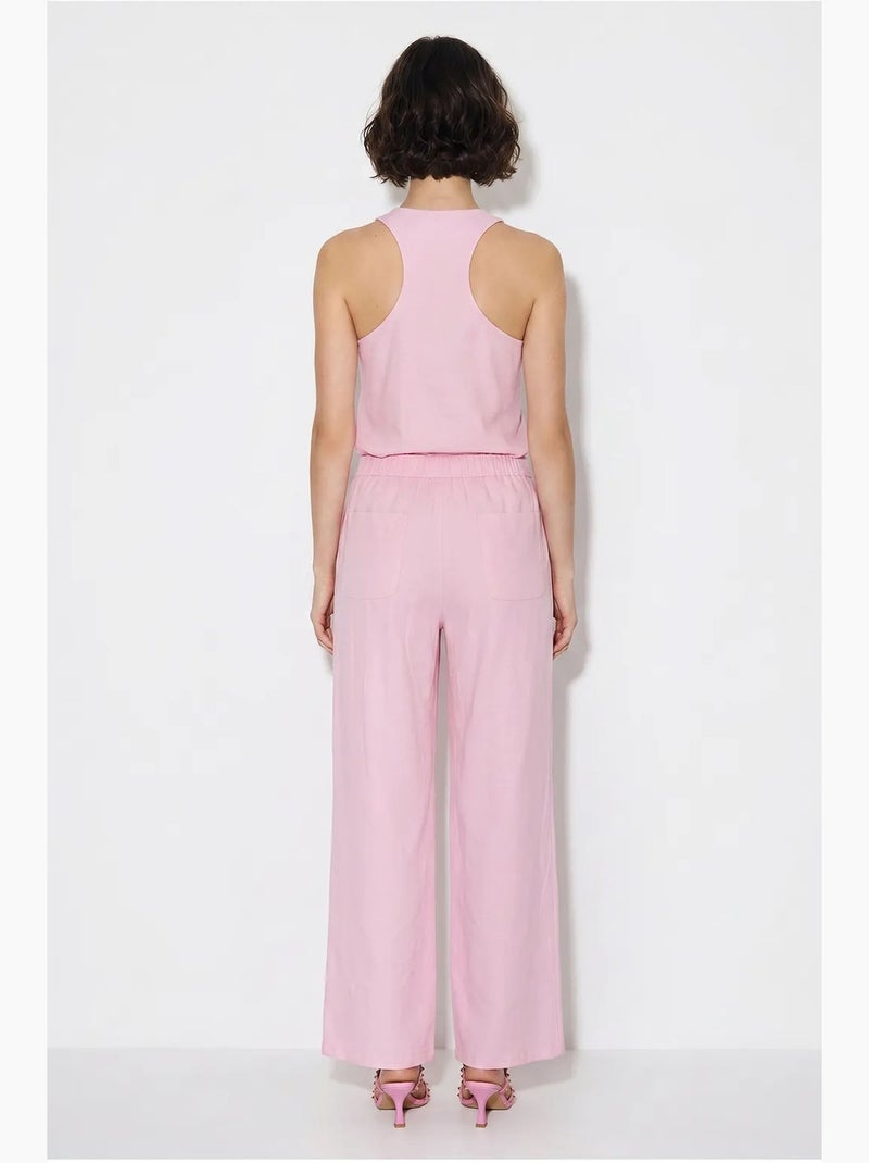 Conjunto de chaleco de algodón y pantalón de pernera ancha lucci Rosa - Kiabi