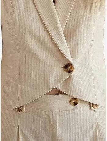 Conjunto de chaleco sin mangas y pantalón de pierna ancha my fashion