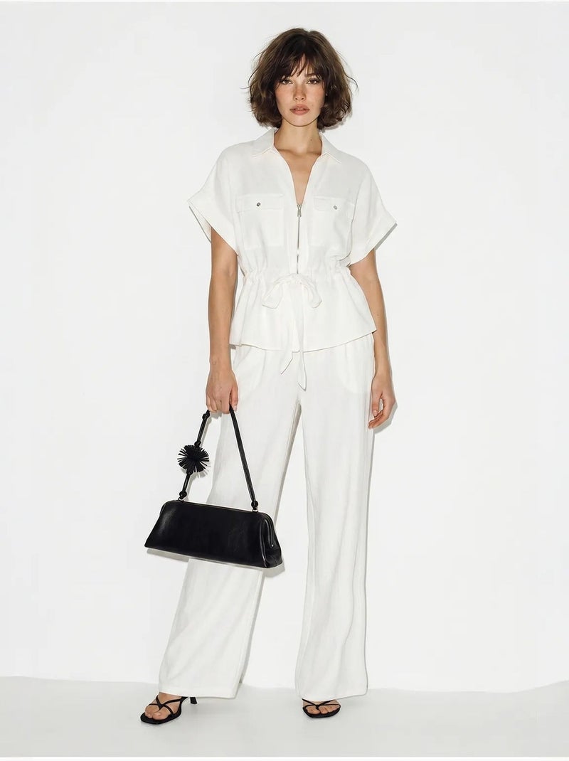 Conjunto de chaleco y pantalón ancho lucci Blanco - Kiabi