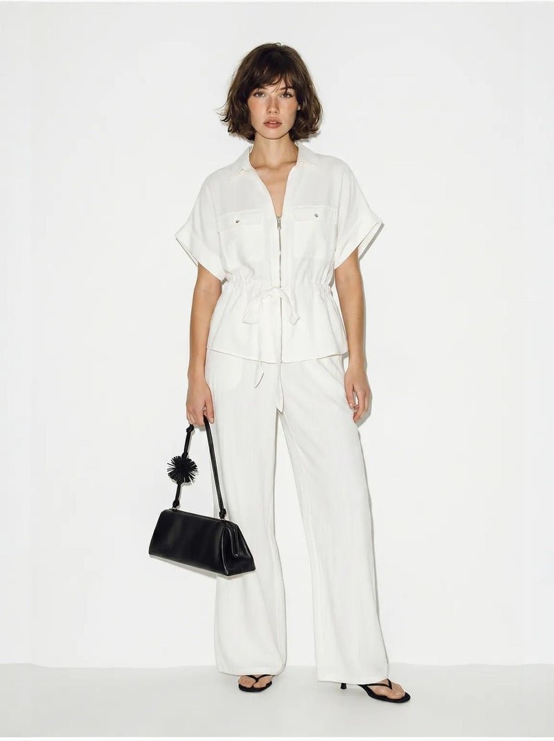 Conjunto de chaleco y pantalón ancho lucci Blanco - Kiabi