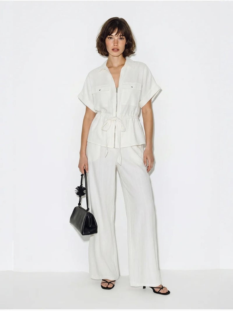 Conjunto de chaleco y pantalón ancho lucci Blanco - Kiabi