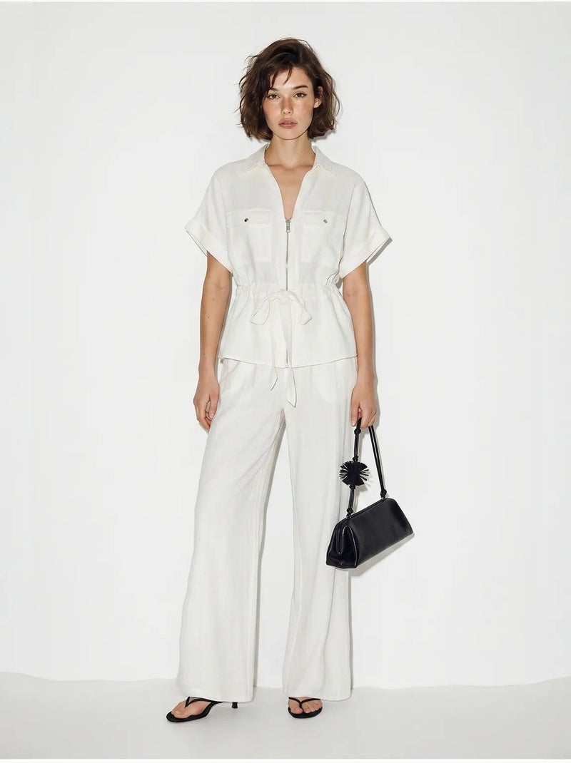 Conjunto de chaleco y pantalón ancho lucci Blanco - Kiabi