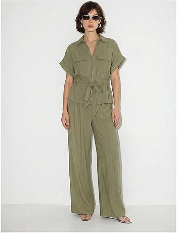 Conjunto de chaleco y pantalón ancho lucci
