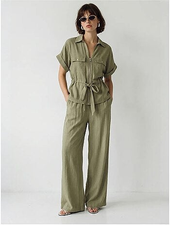 Conjunto de chaleco y pantalón ancho lucci