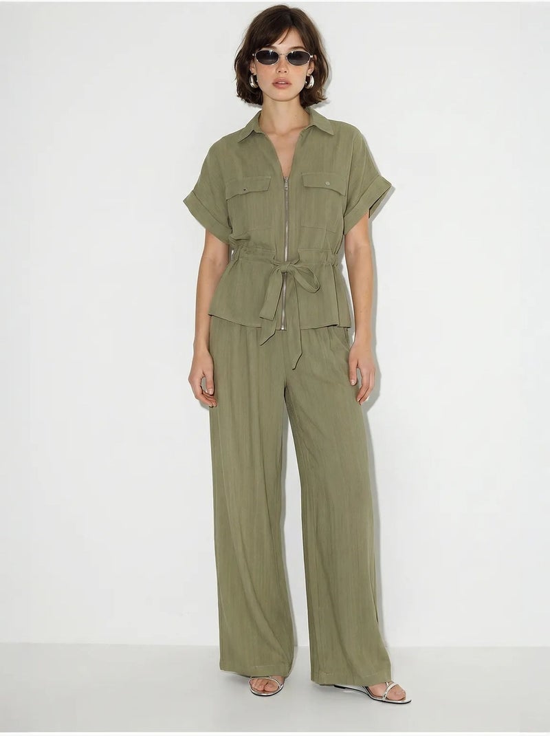 Conjunto de chaleco y pantalón ancho lucci Caqui - Kiabi