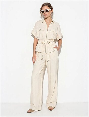 Conjunto de chaleco y pantalón ancho lucci