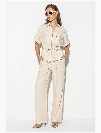 Conjunto de chaleco y pantalón ancho lucci