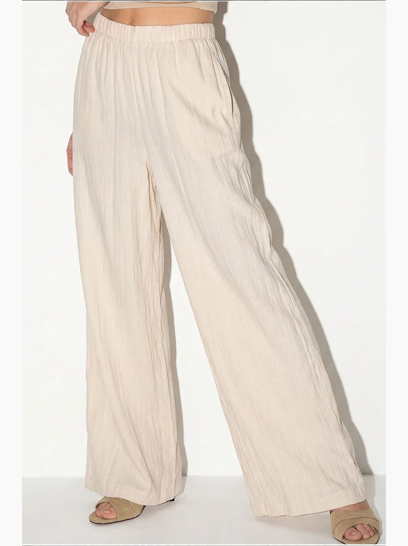 Conjunto de chaleco y pantalón ancho lucci Crema - Kiabi