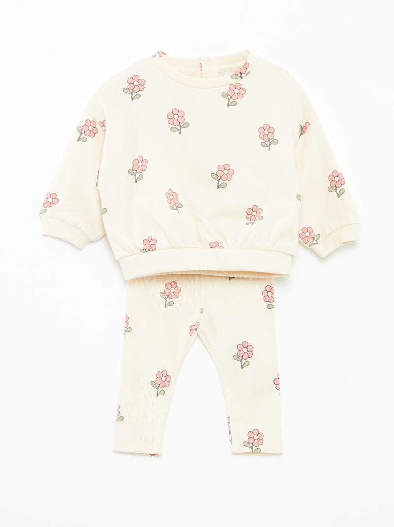 Conjunto de chándal con sudadera + legging - 2 piezas Rosa - Kiabi