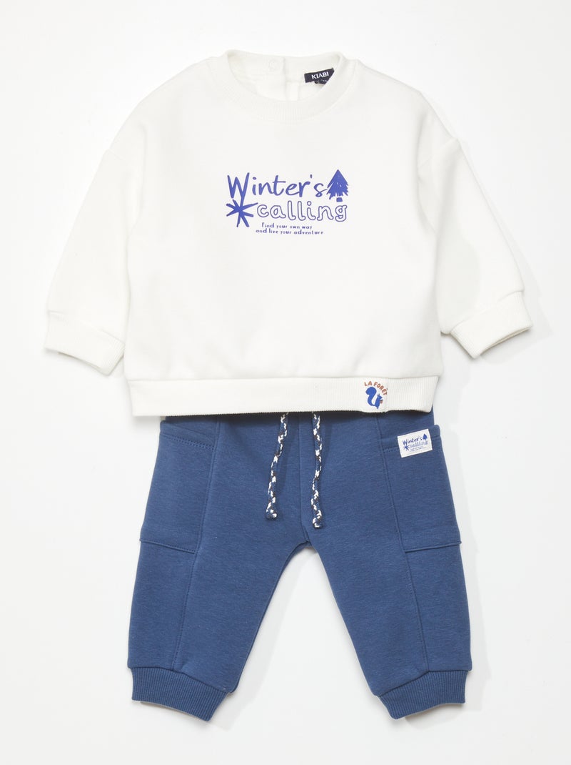 Conjunto de chándal con sudadera + pantalón - 2 piezas BLANCO - Kiabi