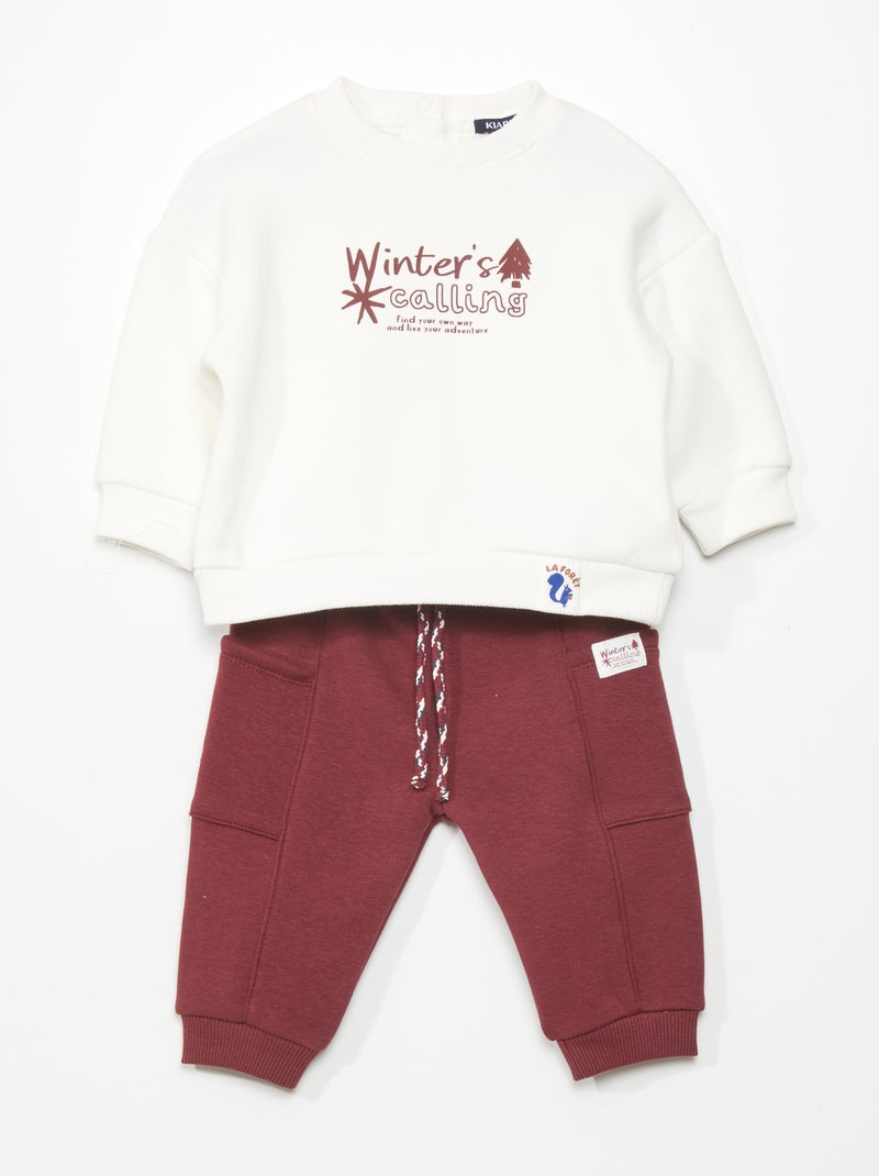 Conjunto de chándal con sudadera + pantalón - 2 piezas BLANCO - Kiabi