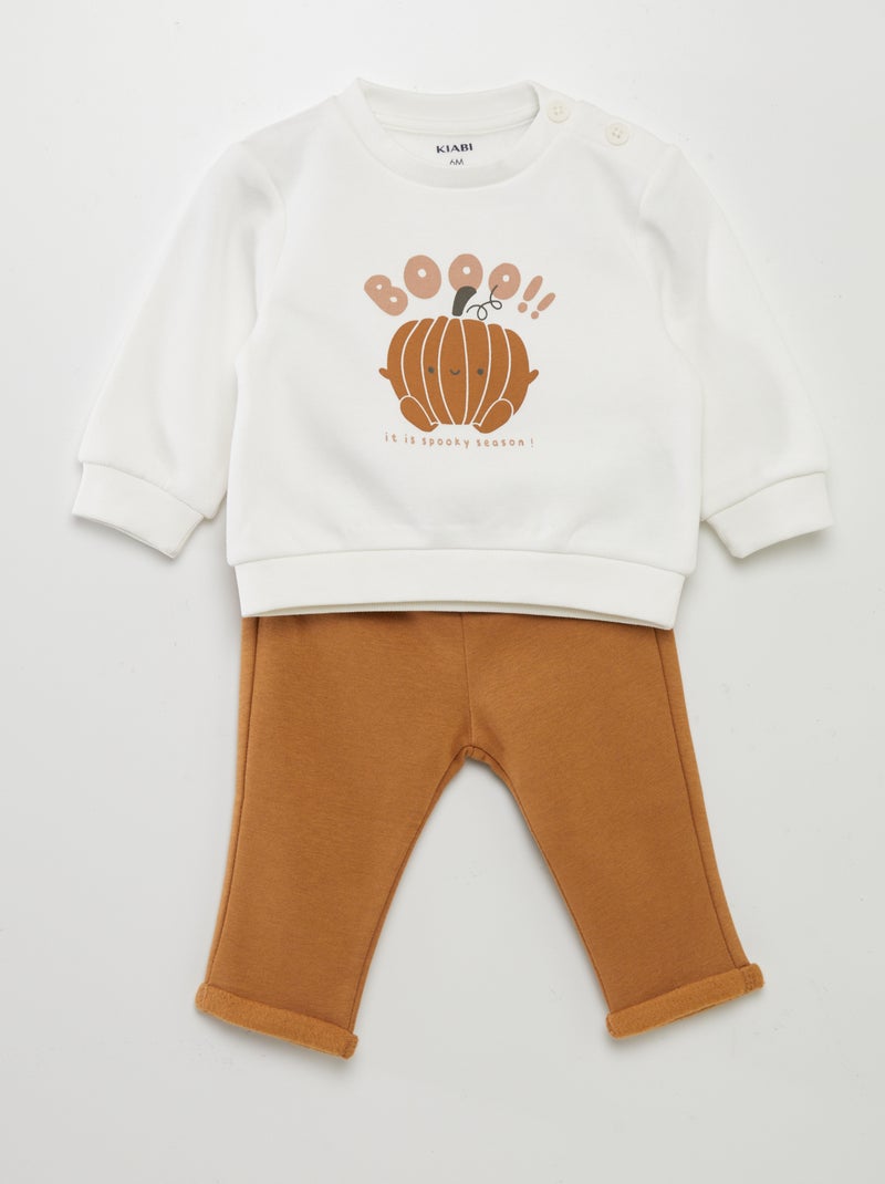 Conjunto de chándal con sudadera + pantalón - 2 piezas BLANCO - Kiabi