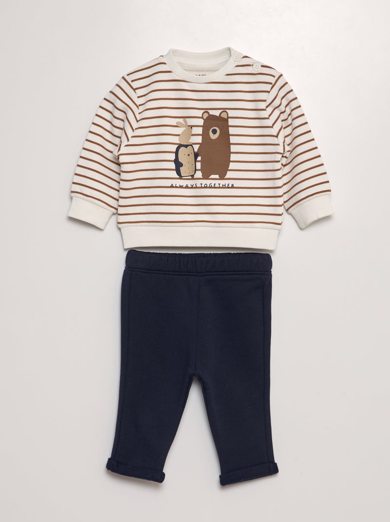 Conjunto de chándal con sudadera + pantalón - 2 piezas BLANCO - Kiabi
