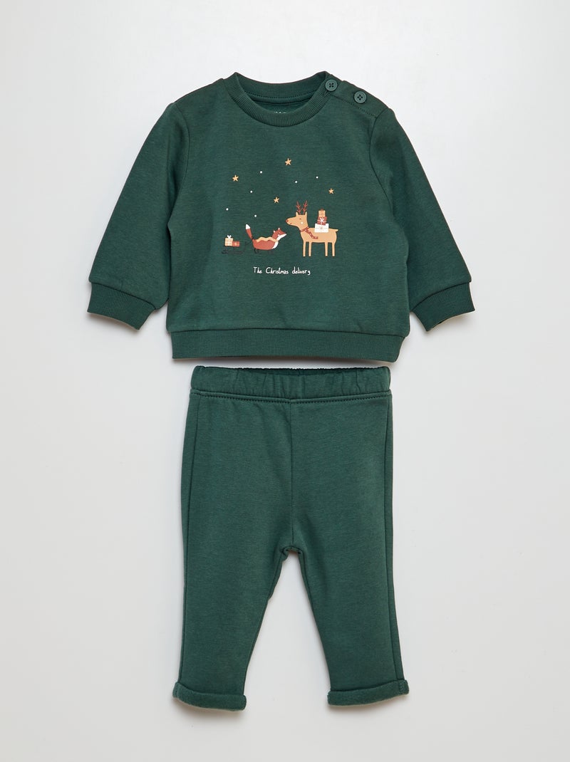 Conjunto de chándal con sudadera + pantalón - 2 piezas VERDE - Kiabi