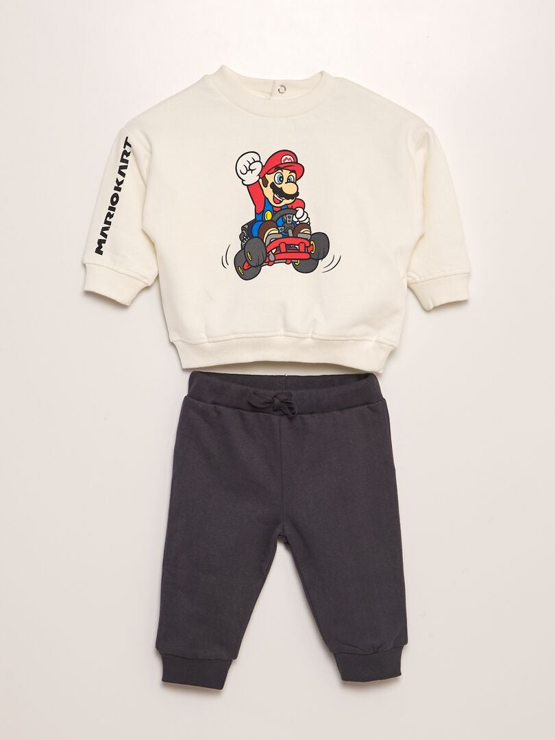 Conjunto de chándal con sudadera + pantalón 'Mario Kart' - 2 piezas BLANCO - Kiabi