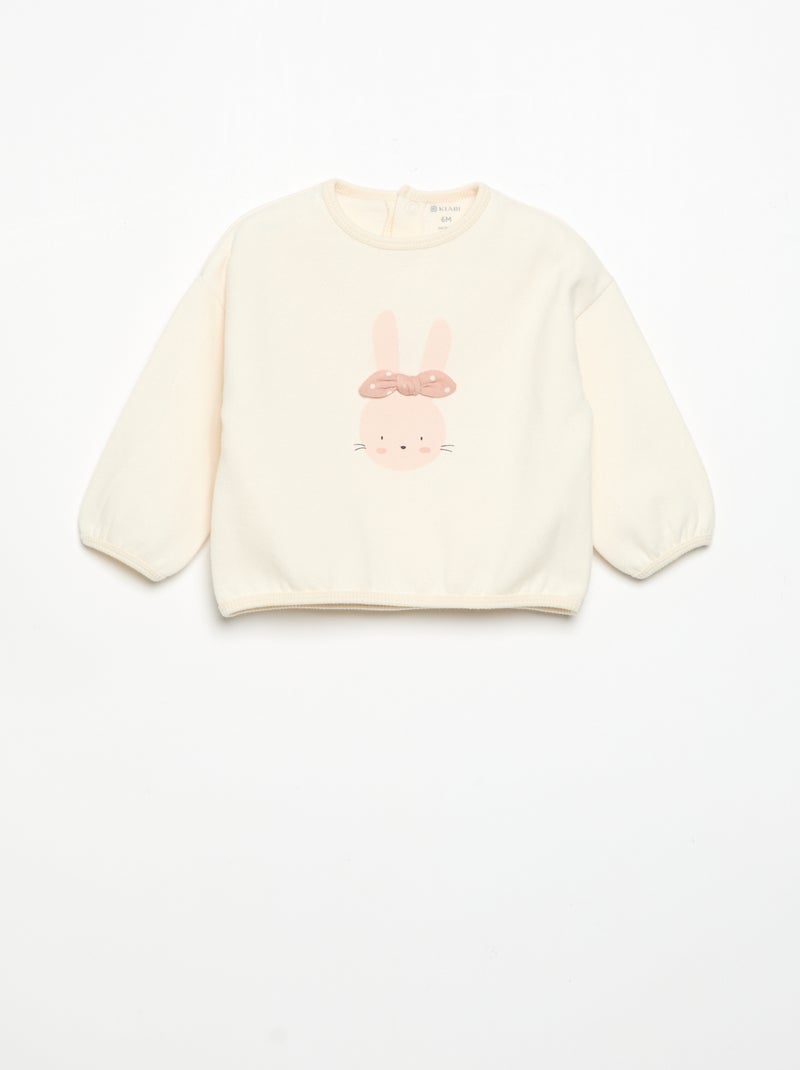 Conjunto de chándal de 2 piezas - Sudadera + pantalón Blanco - Kiabi