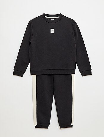 Conjunto de chándal de felpa perchada, sudadera + pantalón - 2 piezas