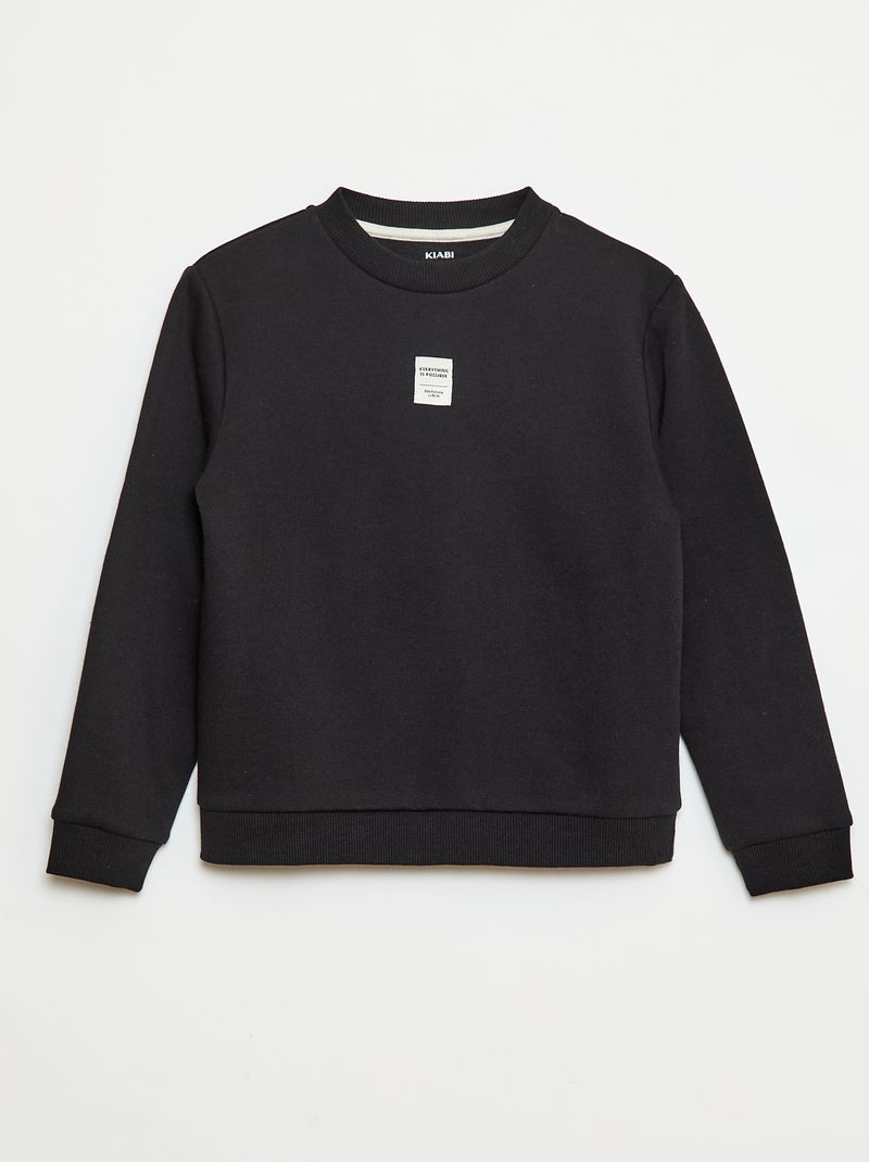 Conjunto de chándal de felpa perchada con sudadera + pantalón - 2 piezas Negro - Kiabi