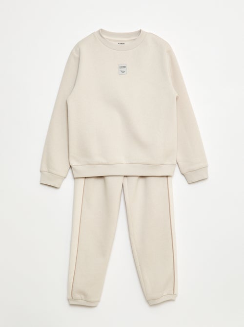 Conjunto de chándal de felpa perchada sudadera + pantalón - 2 piezas - Kiabi