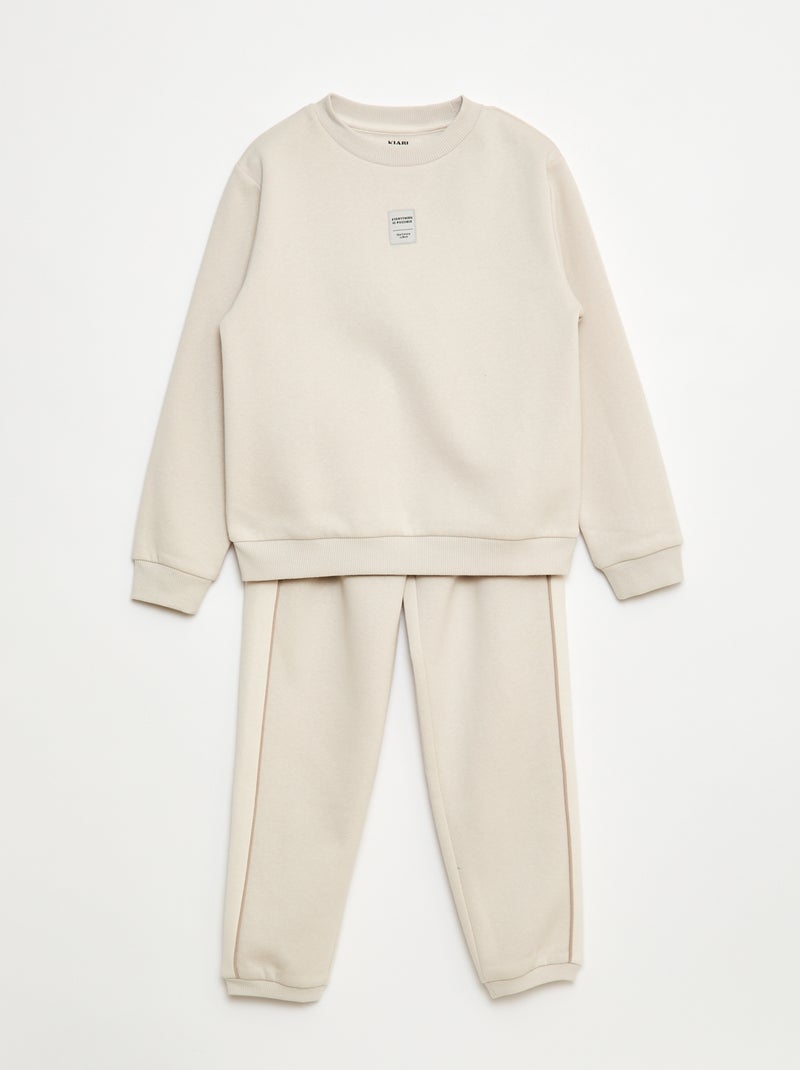 Conjunto de chándal de felpa perchada sudadera + pantalón - 2 piezas Gris - Kiabi