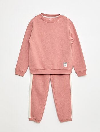 Conjunto de chándal de felpa perchada, sudadera + pantalón - 2 piezas