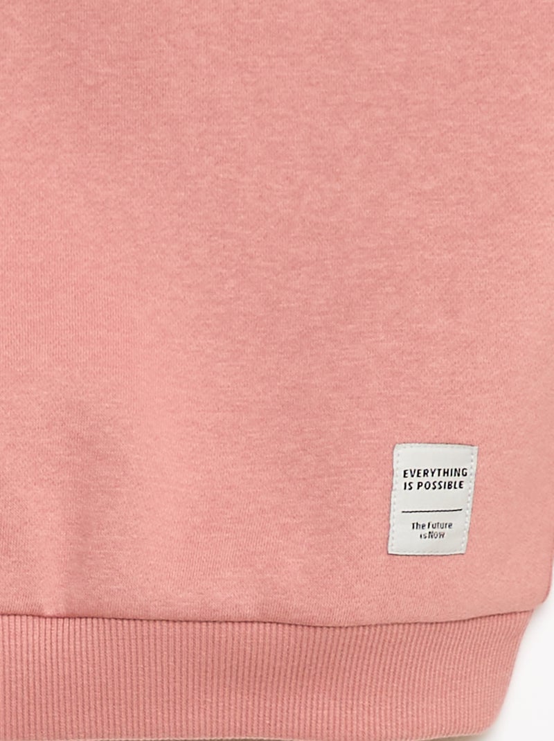 Conjunto de chándal de felpa perchada, sudadera + pantalón - 2 piezas Rosa - Kiabi