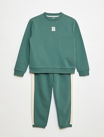 Conjunto de chándal de felpa perchada, sudadera + pantalón - 2 piezas