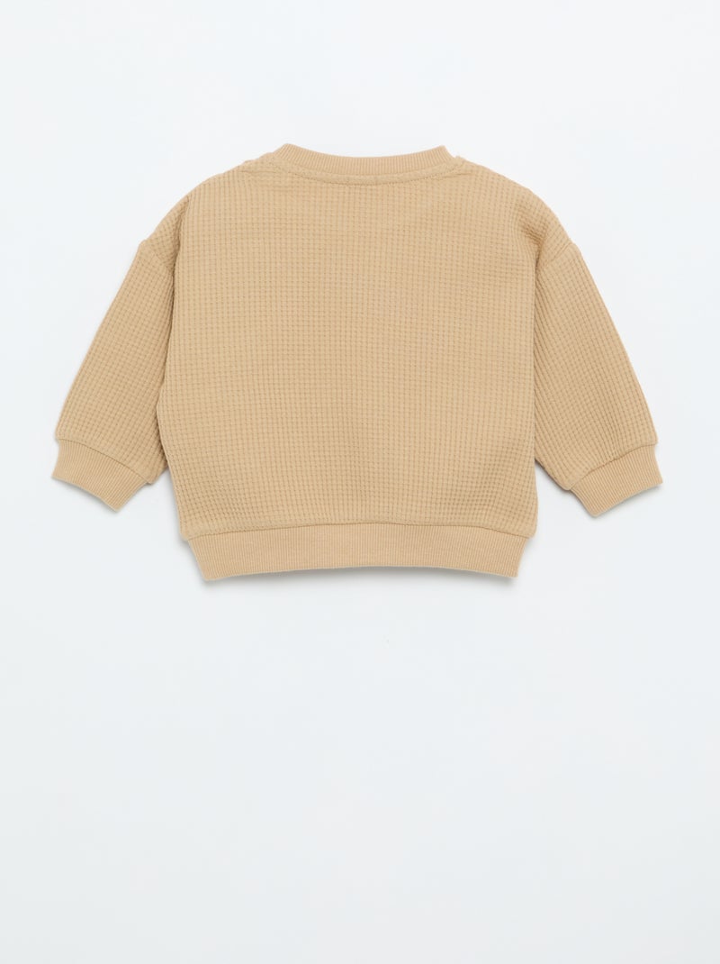 Conjunto de chándal de tejido gofrado - 2 piezas Beige - Kiabi