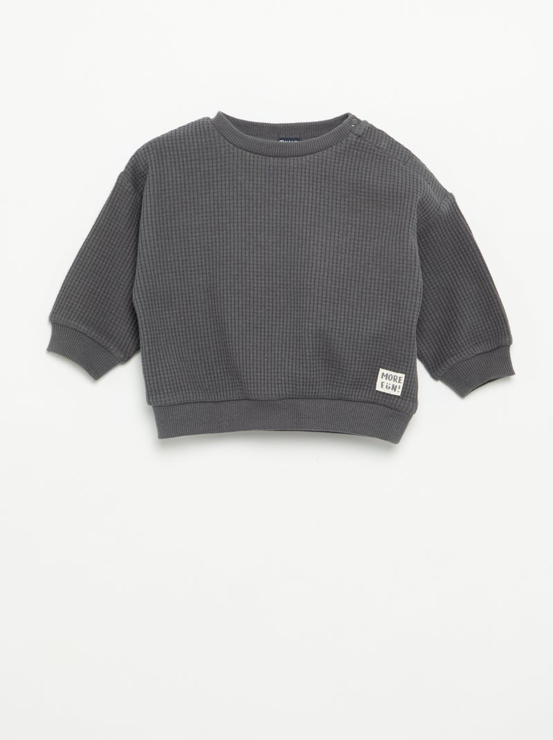 Conjunto de chándal de tejido gofrado - 2 piezas Gris - Kiabi